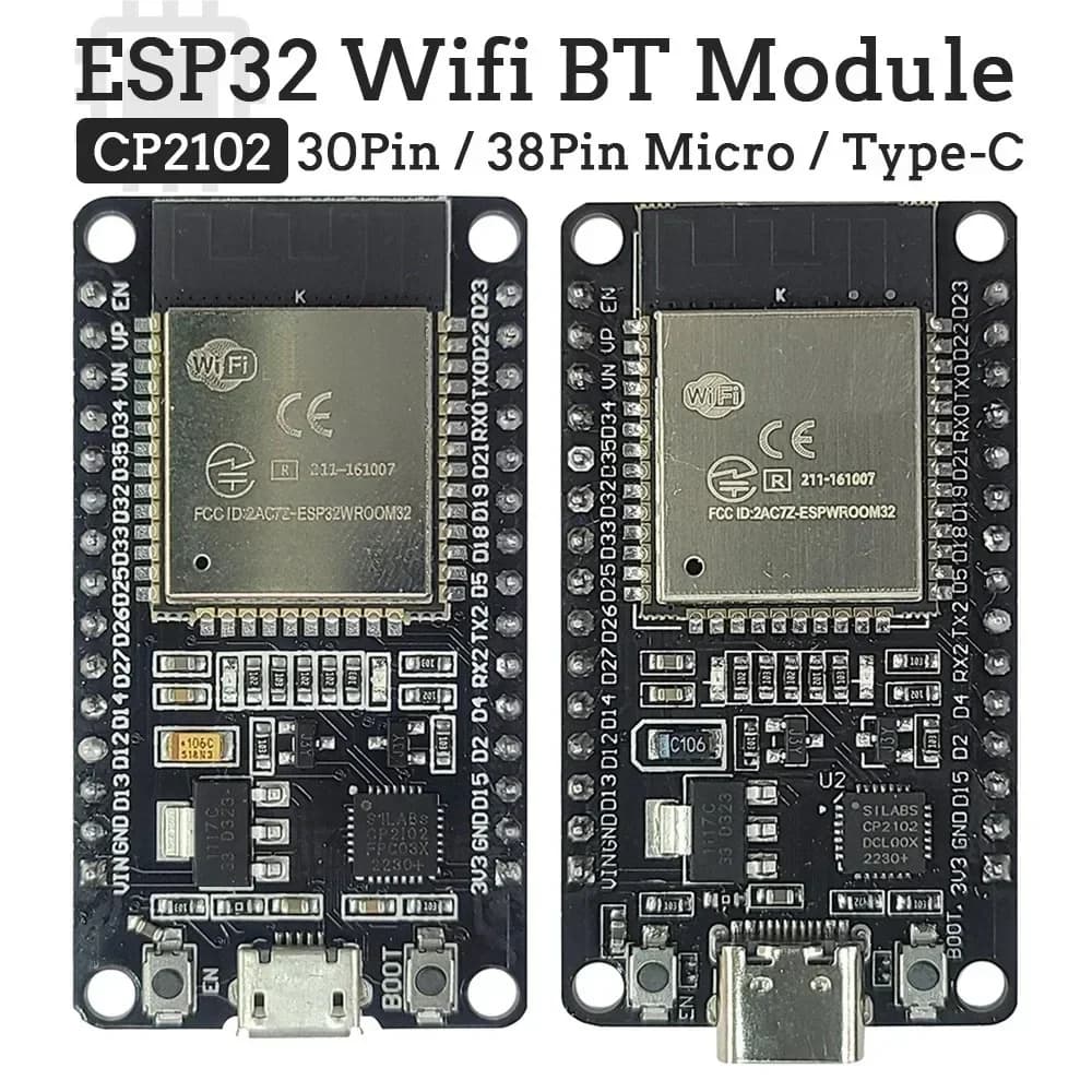 ESP32 Development Board 2.4G WIFI Bluetooth Module 30Pin 38Pin CP2102 Micro Type-C Ultra-Low Power Consumption Dual Core ESP-32