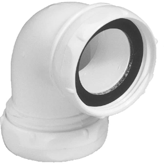 Purus Vinkelkobling m/oml. hvid 90gr 32x1 1/2