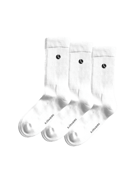 Björn Borg Core Crew Socks 3-pack Hvid, 36-40