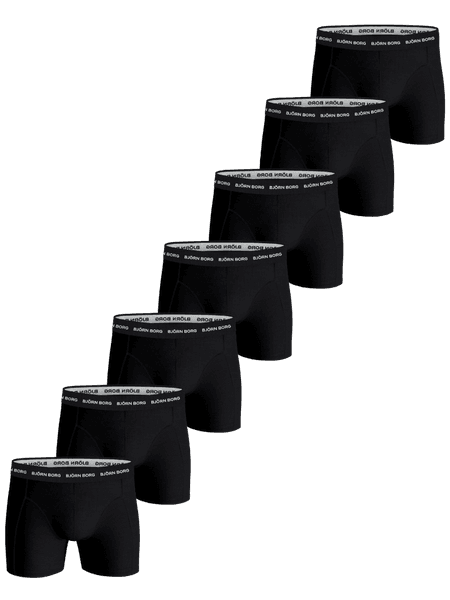 Björn Borg Cotton Stretch Boxer 7-pack Sort, XXL