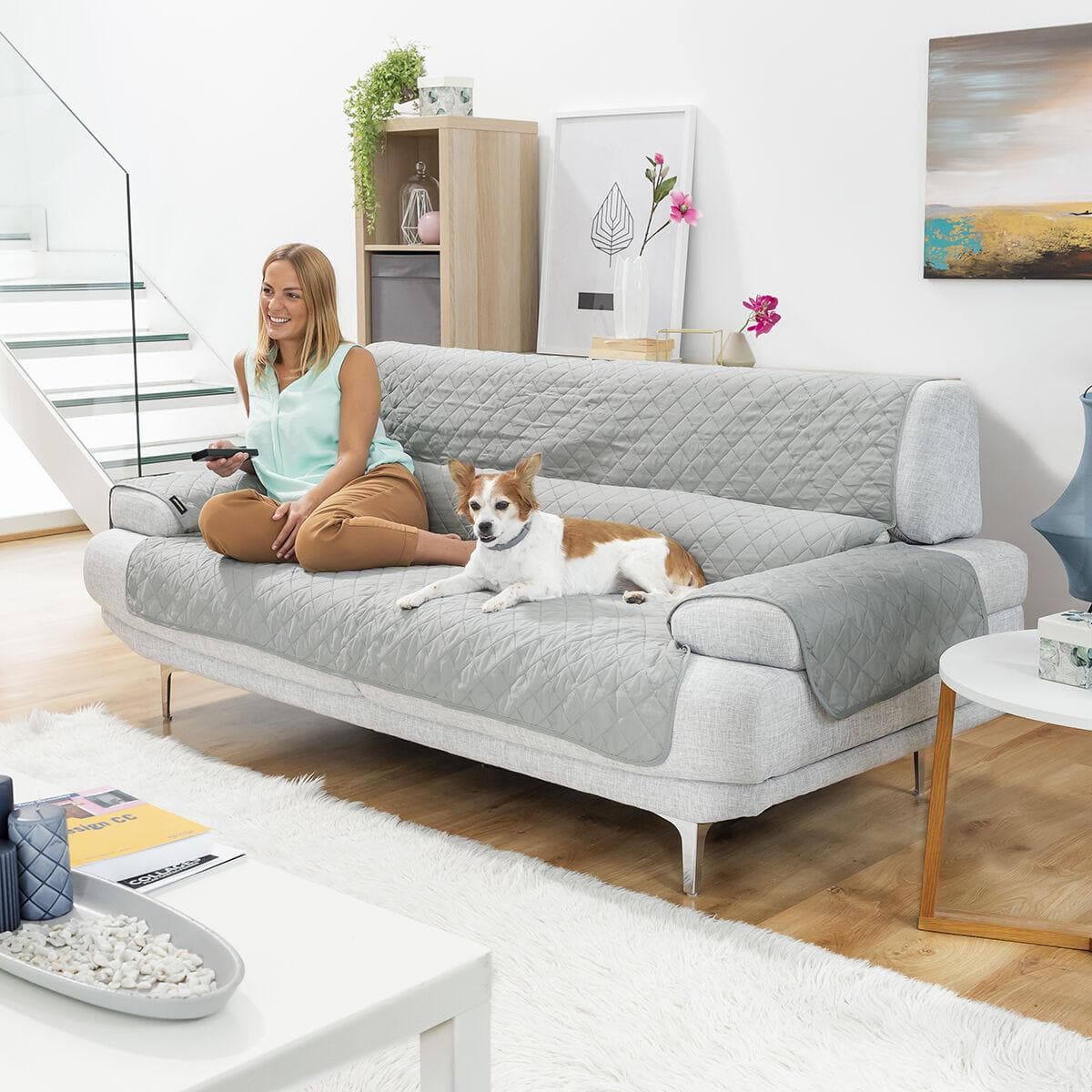 SoFree vendbart sofabetræk til 3-personers sofa - grå