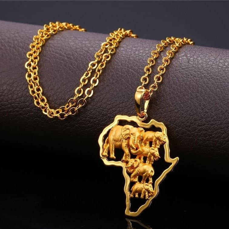 U7 Afrika Elefant Halskæde - Guld view 2