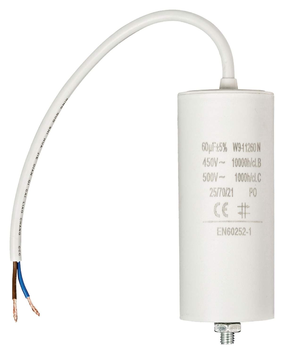 Kondensator 450V + Kabel 60.0uf / 450 V + cable