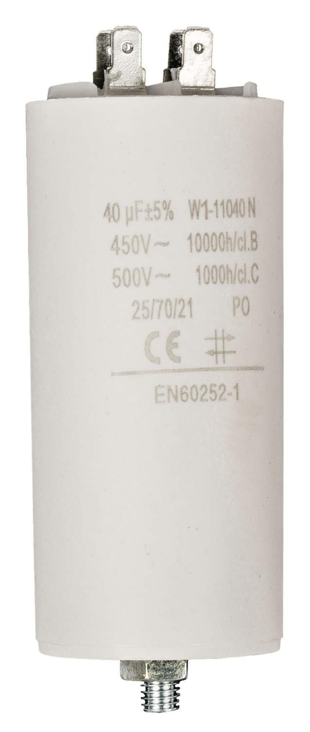 Kondensator 450V + Jordet 40.0uf / 450 v + Aarde
