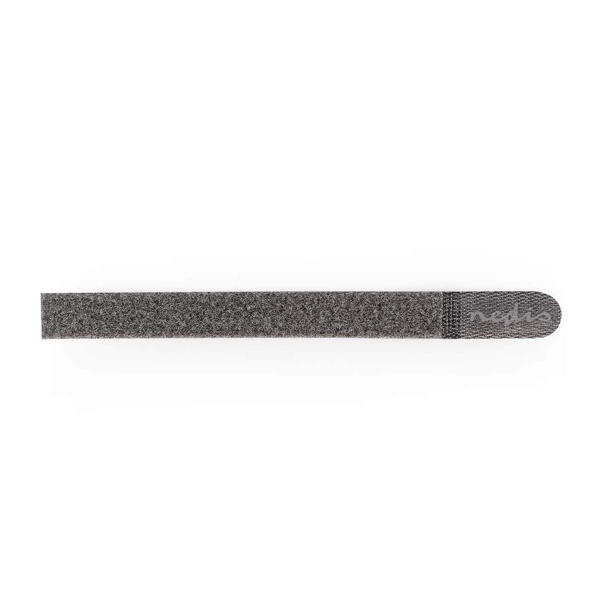Hook og Loop kabel Binder | Plastikpose | Grå | 10 stk.
