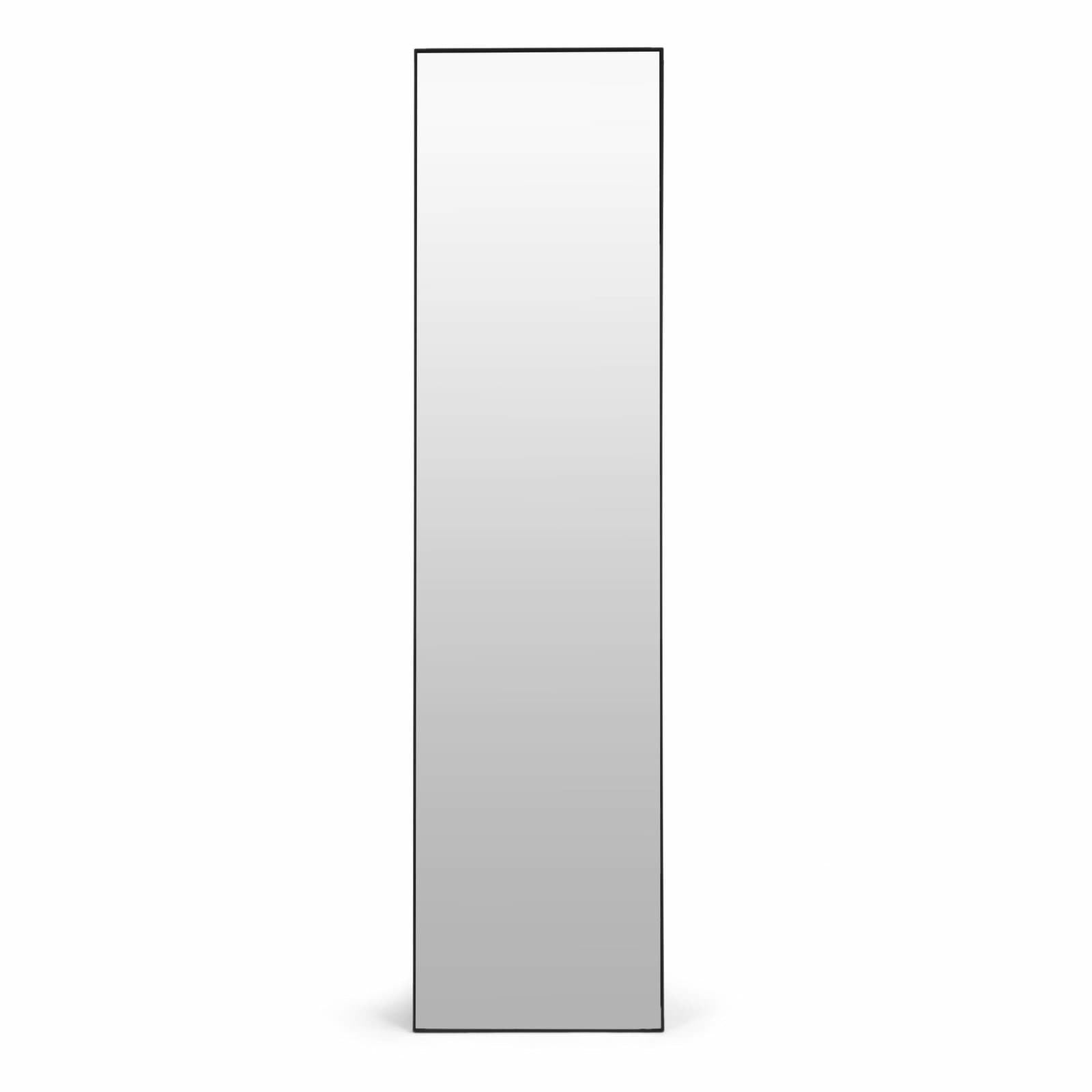 Stort stående spejl 159 cm, aluminium, sort stel, ModernHome view 2