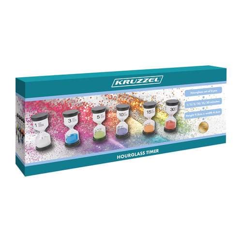 Timeglassæt til børn, 6 farverige timere, 1-30 min. view 2