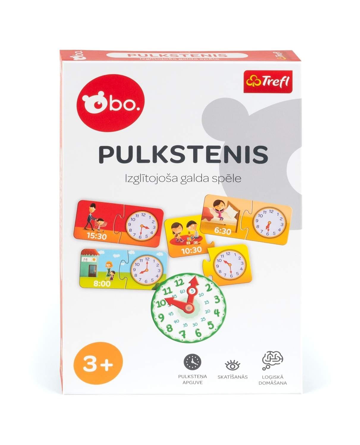 Bo. Pædagogisk brætspil "Clock" (på lettisk sprog.)