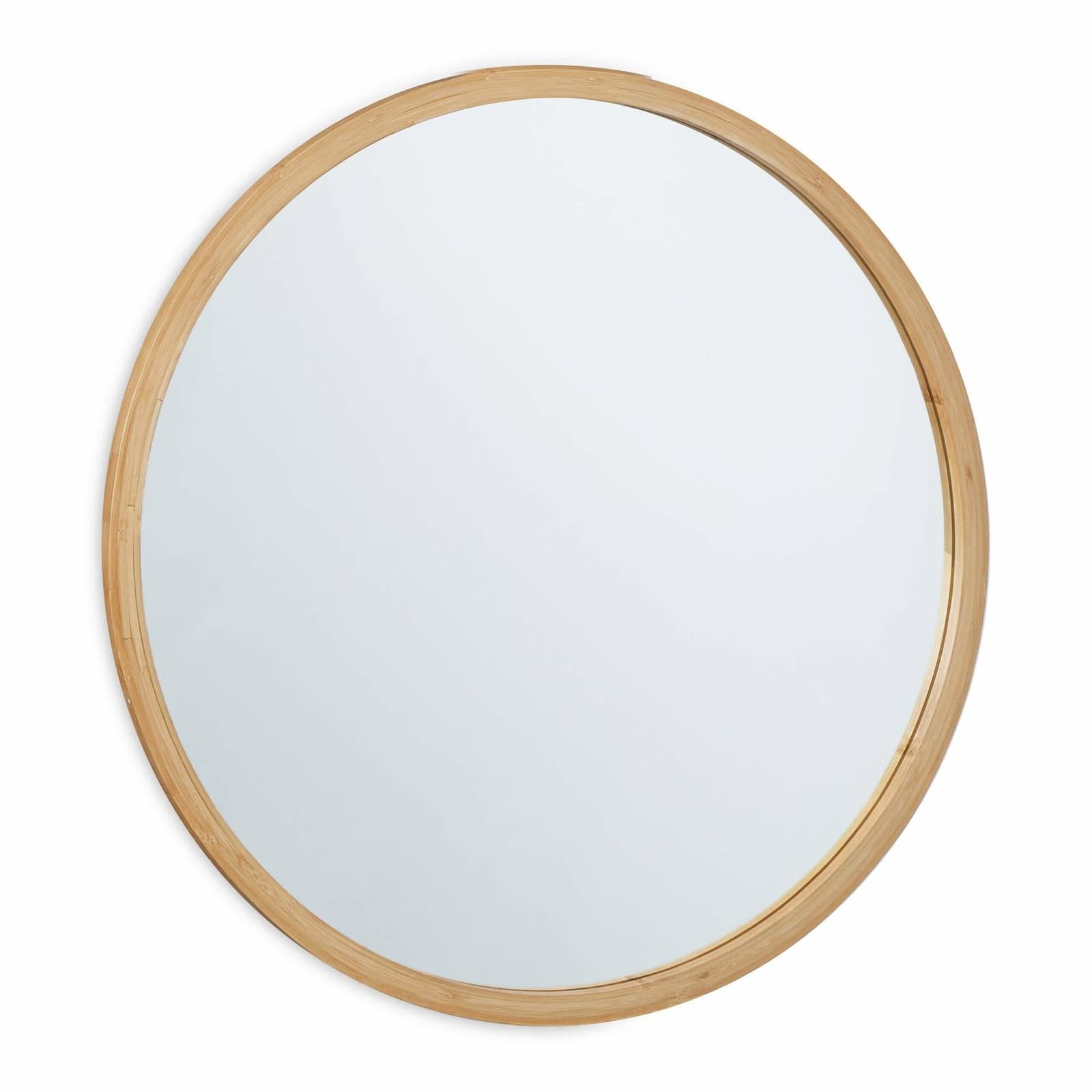 Rundt bambus vægspejl 61 cm