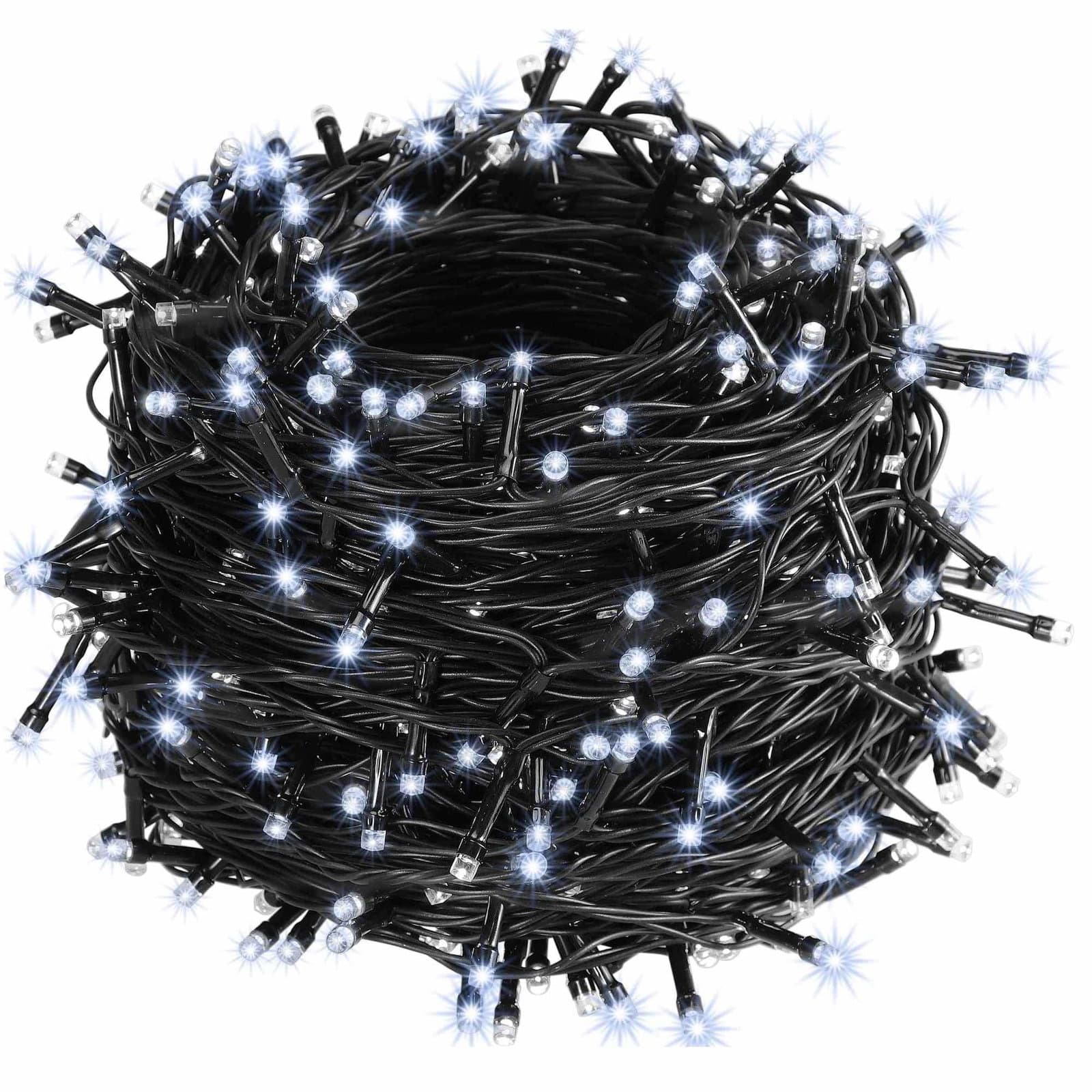 Julelyskæde, 60m kold hvid, 600 LED'er, IP44