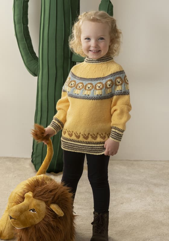 Løve genser - Viking Design 2401-1 Kit - 2 - 12 år - Viking Baby ull, fra Viking