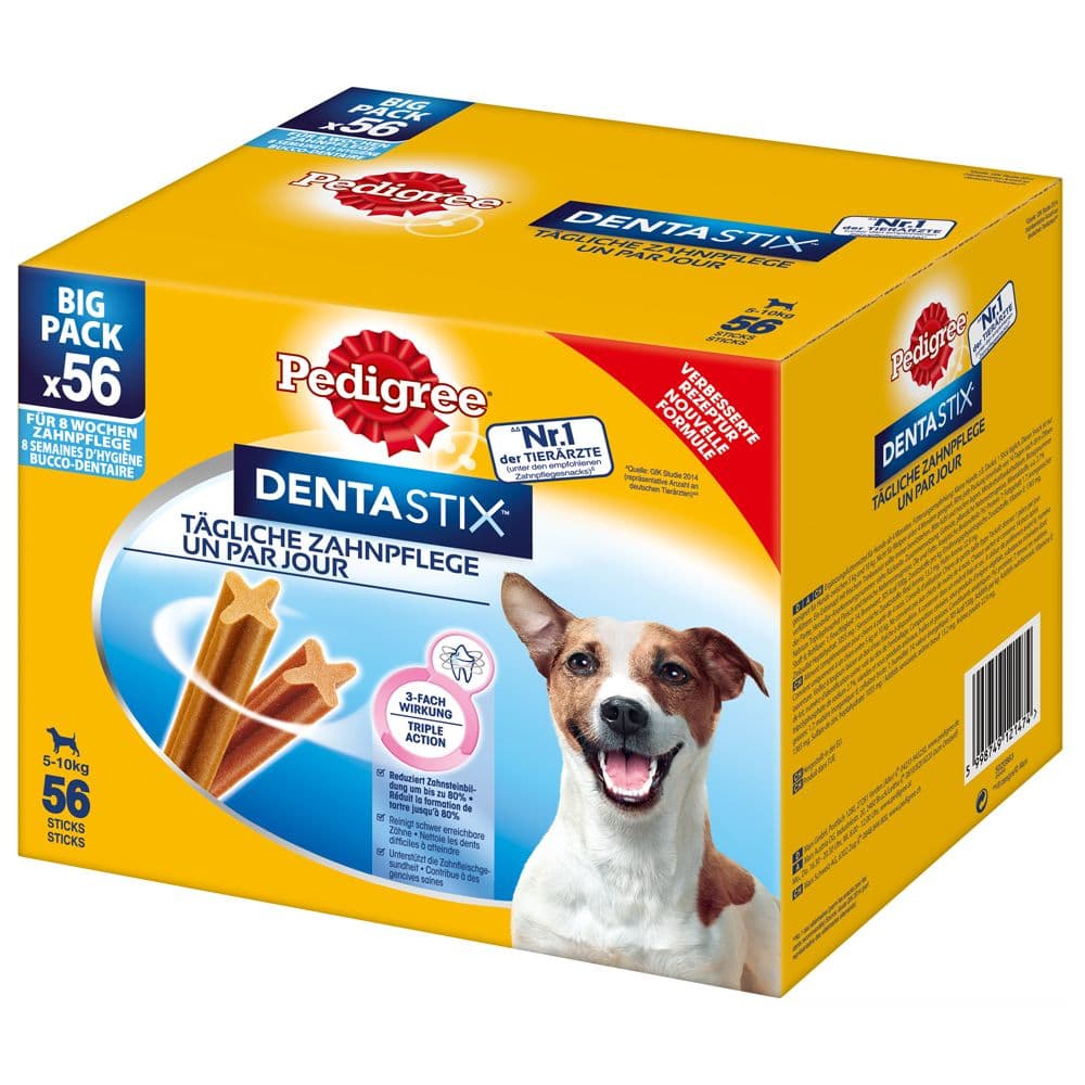 Økonomipakke: 168 x Pedigree DentaStix / Fresh - Dentastix x 112 + Dentastix Fresh x 56 - Small (5-10 kg)