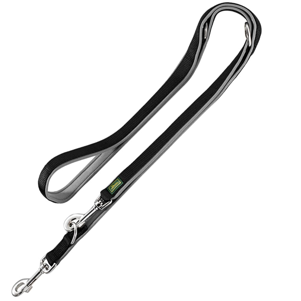 HUNTER Neopren hundesnor - sort/grå - 200 cm lang, 20 mm bred, kan justeres