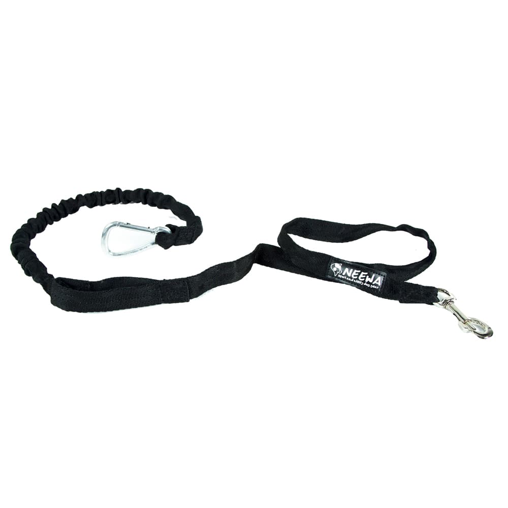 NEEWA Bungee hundesnor - sort - 150 cm lang, 25 mm bred