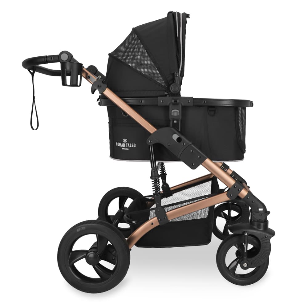 Nomad Tales Calma Pet Stroller, lyserød guld - L 82 x B 65 x H 102 cm / op til 15 kg