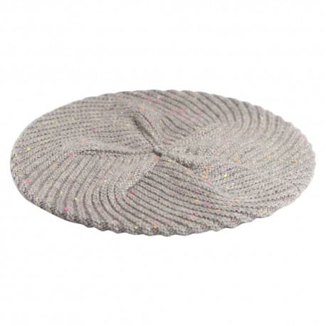Baret dame i cashmere – grå, med nister