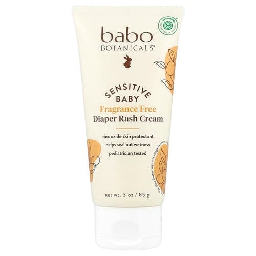 Babo Botanicals, Sensitiv baby, bleudslætscreme, parfumefri, 85 g