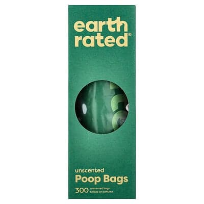 Earth Rated, Hundeafføringsposer, uparfumerede, 300 poser