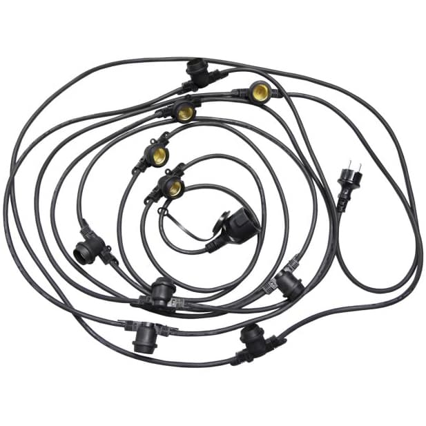 Bailey lights - Udendørs lyskæde u. pærer - 10 x E27 (10m)