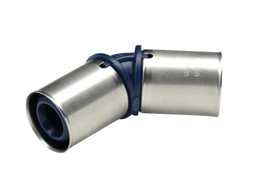 Wavin Tigris K1 press vinkel 50 mm 45°. Kun til U-bakker.