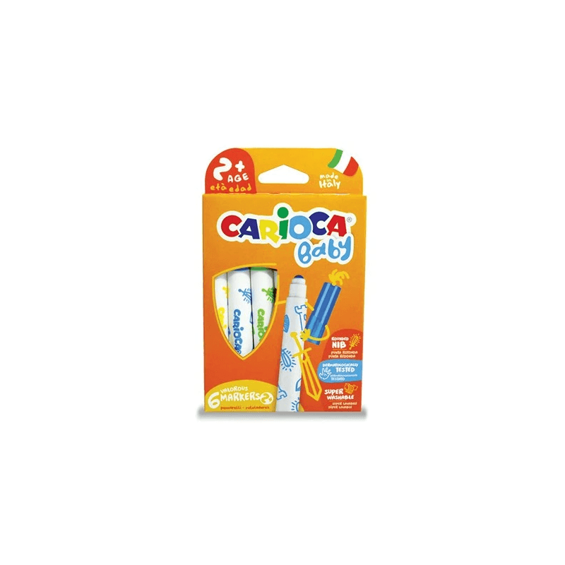 6 stk. Carioca Baby tuscher med børnegreb