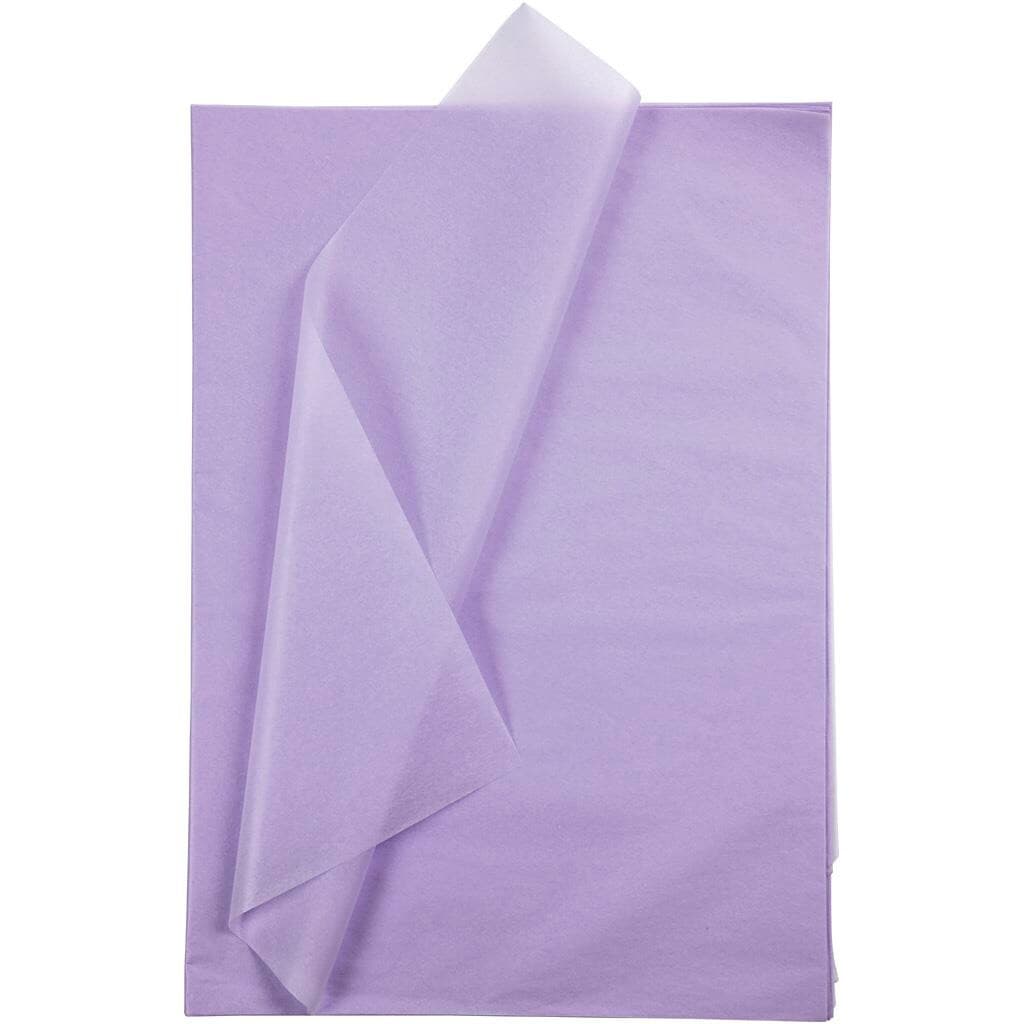 Silkepapir, ark 50x70 cm, 14 g, lys lilla, 25ark