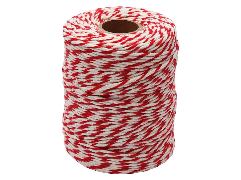Rullepølsegarn Rød/hvid 250g