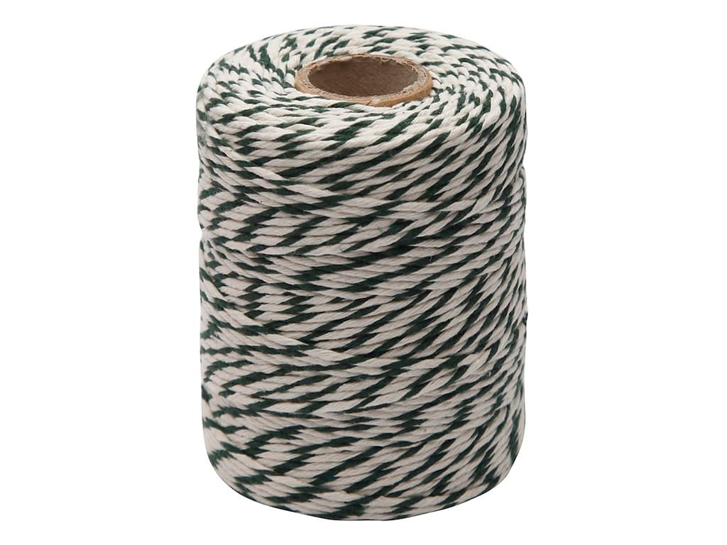 Rullepølsegarn Grøn/hvid 250g