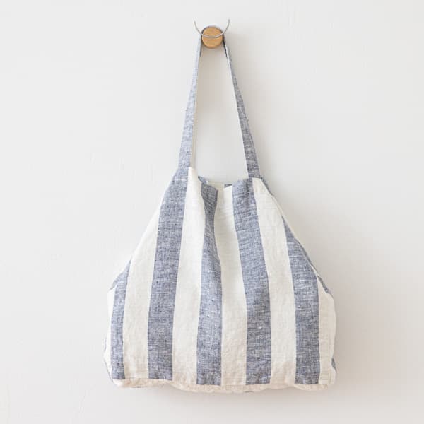 Strandtaske i hør, indigo, Philippe