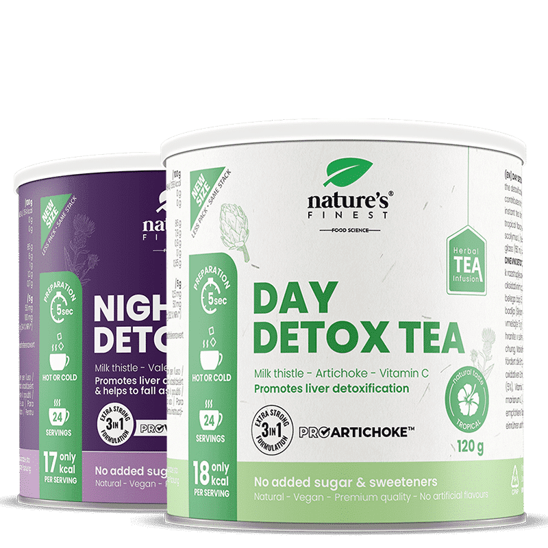 Nature's Finest Day + Night Cleanse | funktionel urtedetox teblanding | marietidsel, hvid te, artiskok + baldrian til leverstøtte