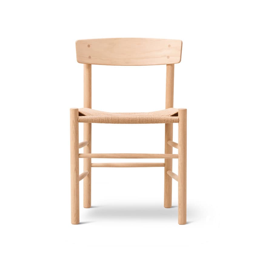J39 stol  eg lys olie   naturflet  SH46,5cm