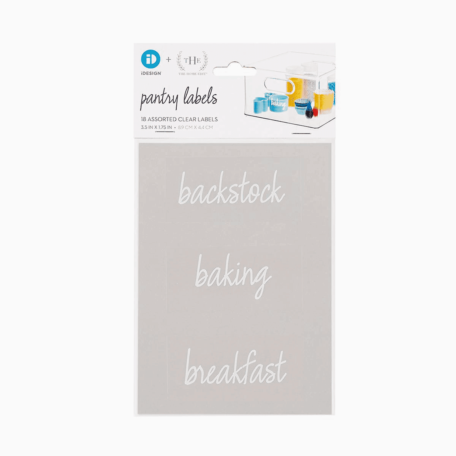 Labels (18 stk.) Transparent Selvklæbende folie 8,8cm x 0,1cm x 4,2cm - Transparent - 8,8cm x 0,1cm x 4,2cm - The Home Edit