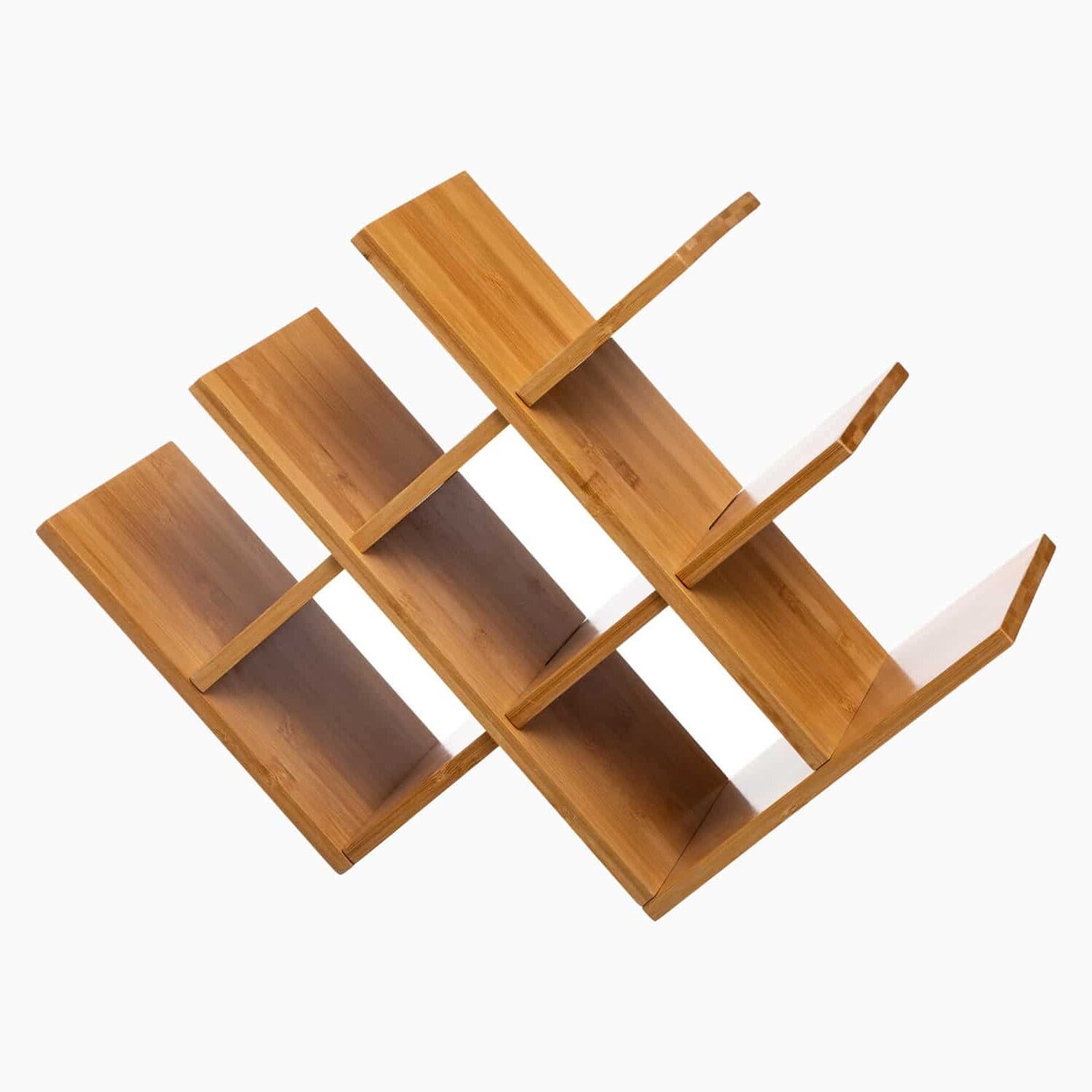 Vinreol i bambus til 8 flasker - Natur - 46,5cm x 16,4cm x 31,8cm - Adeline