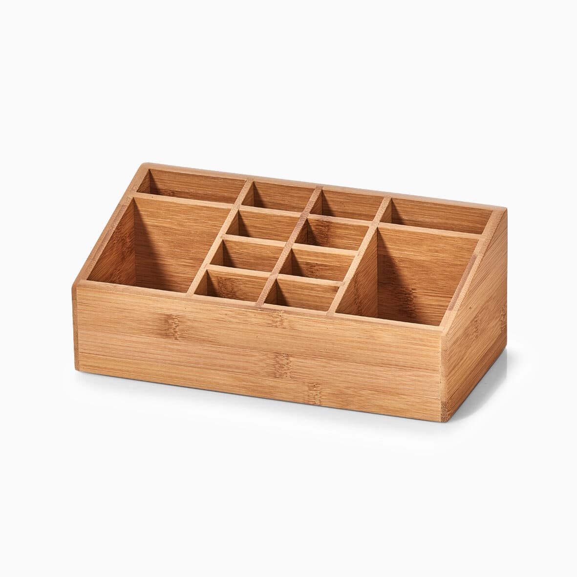 Makeup organizer med 12 rum - Natur - 25,5cm x 13cm x 10cm - Erika