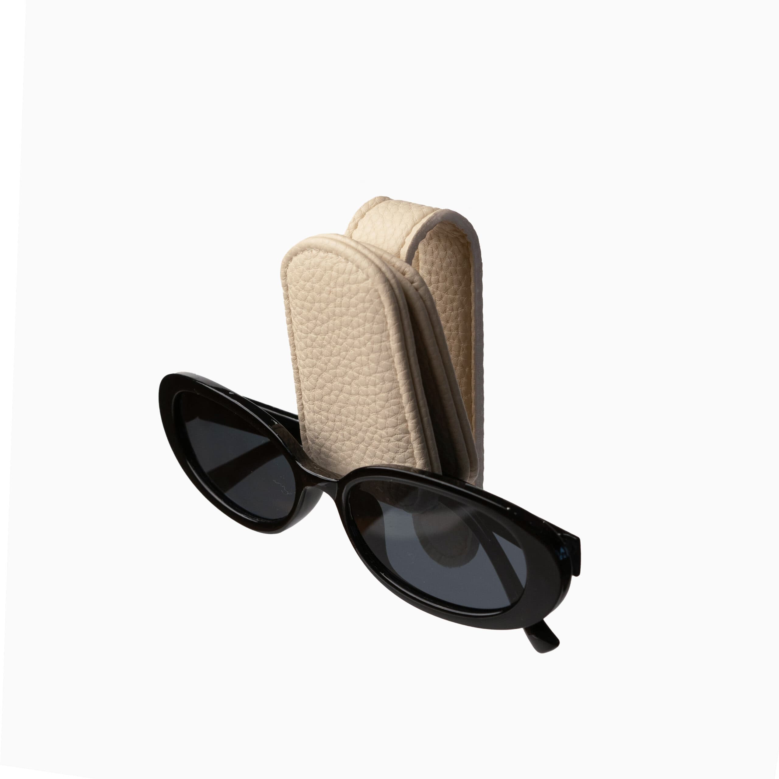 Solbrilleholder til bilen Beige Rektangulær Faux læder 5cm x 5cm x 9,5cm - Beige - 5cm x 5cm x 9,5cm - Adriana