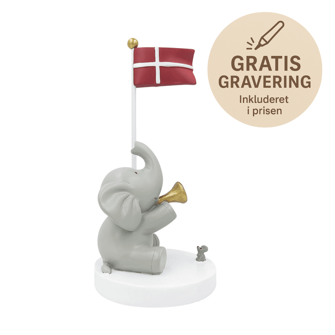 Bordflag - Elefant med Mus og Trompet