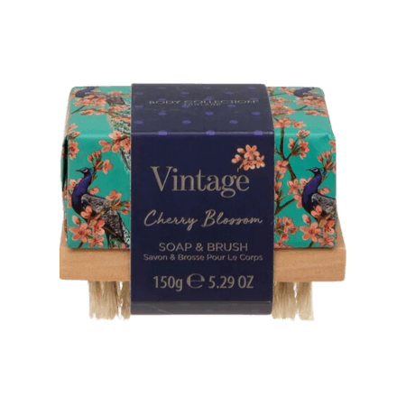 Body Collection Vintage Cherry Blossom Soap & Brush - 150g