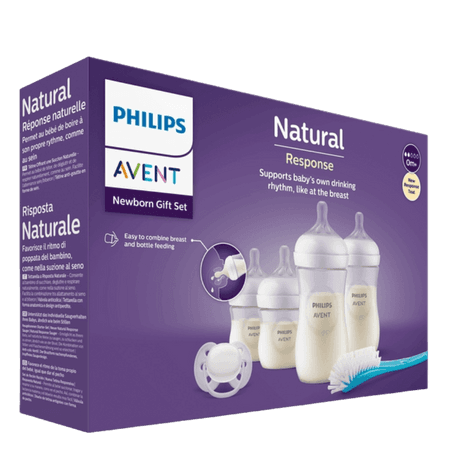 Philips Avent Natural Response Gavesæt til Nyfødte med Babyflasker, Sut & Børste