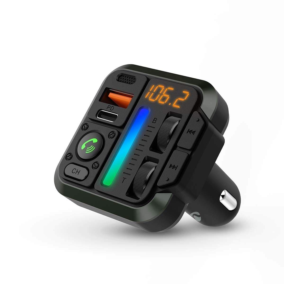 Bil Audio FM-sender | Fixed | Håndfri opkald | 1 " | Amber skærm | Bluetooth® | PD 18 W / PD 24 W | Hurtig opladning | Bass Boos
