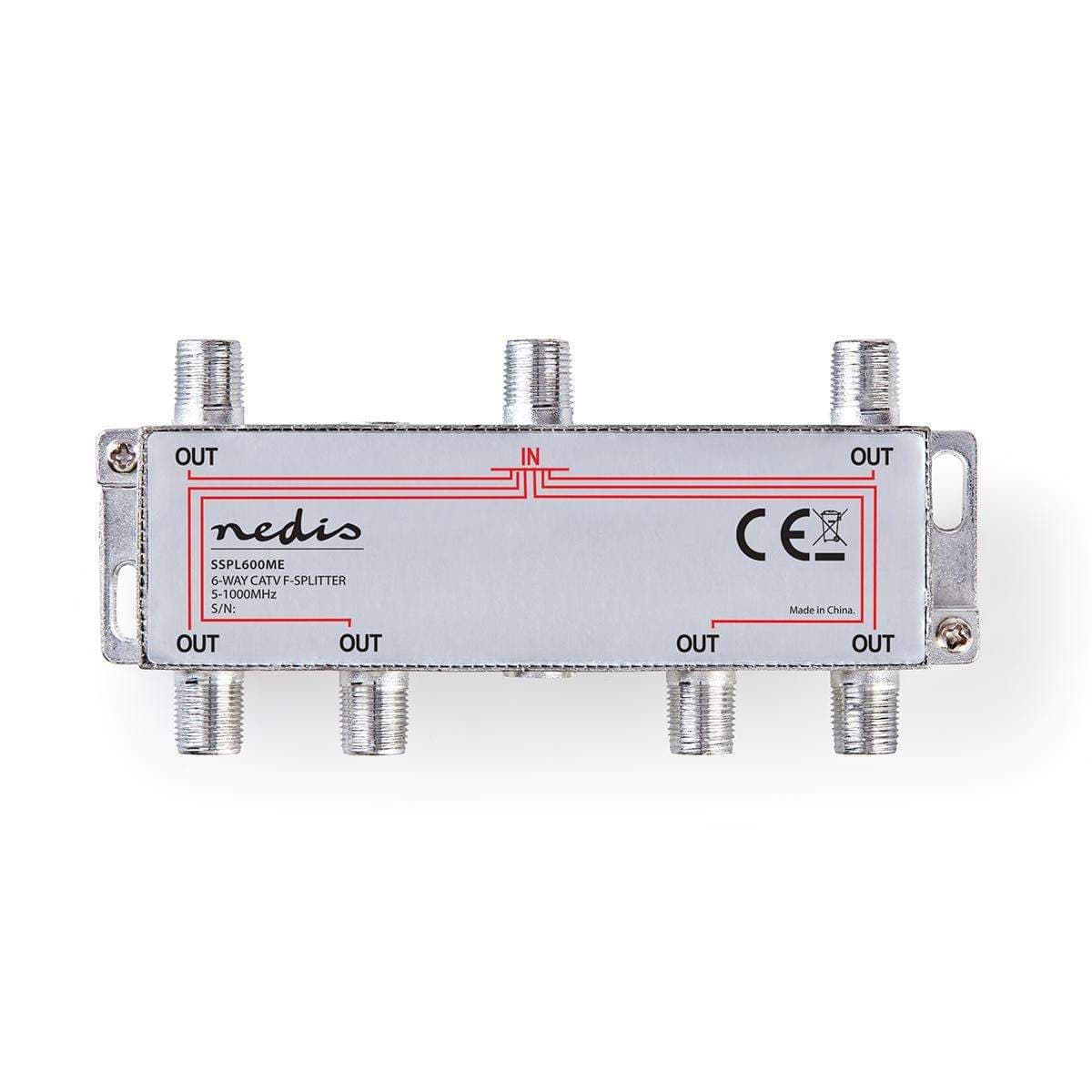CATV Splitter | 5 - 1000 MHz | Tab af indsættelse: 10.0 dB | Antal output: 6 | 75 Ohm | Zinc