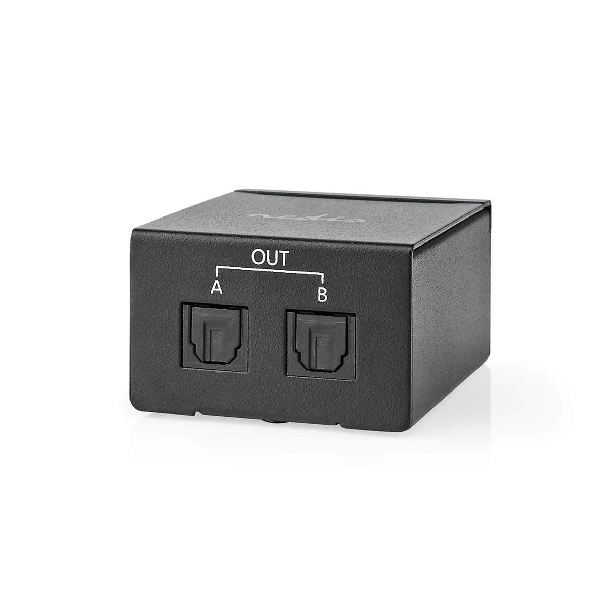 Video Transmitter | 1-veje | Tilslutninger indgang: TosLink Hun | Tilslutninger udgang: 2x TosLink | Trykknap | Metal | Sort