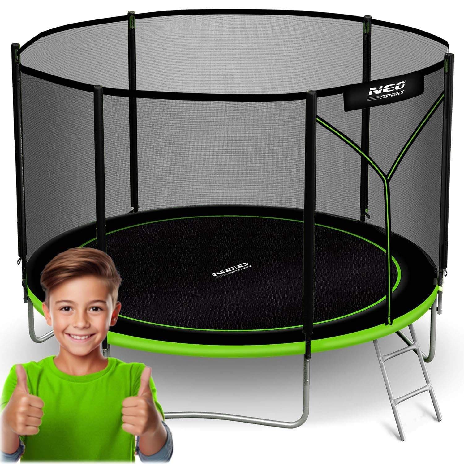 Havetrampolin 8ft/252cm med udendørs net og stige Neo-Sport