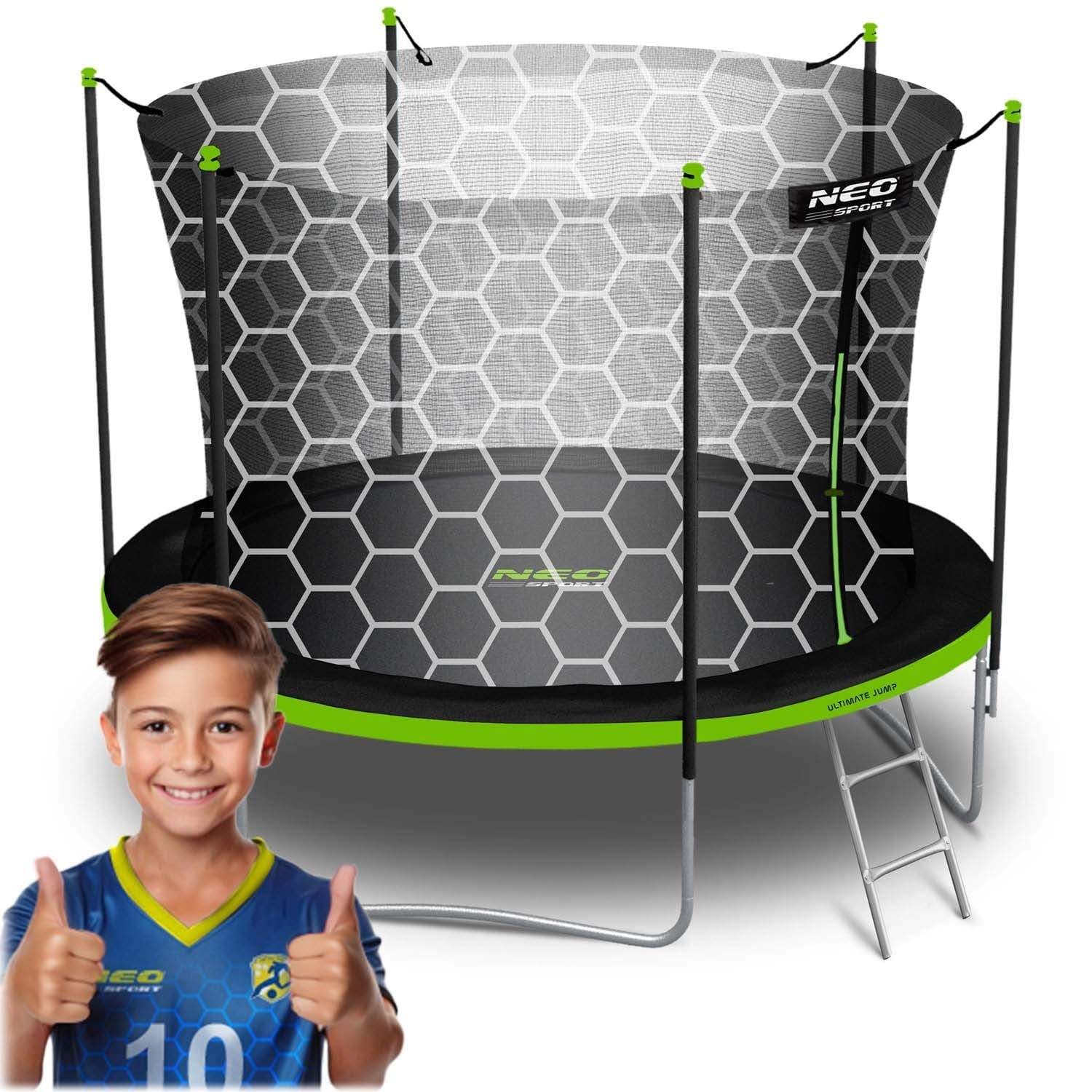 6ft/183cm Havetrampolin med indre net og stige Neo-Sport