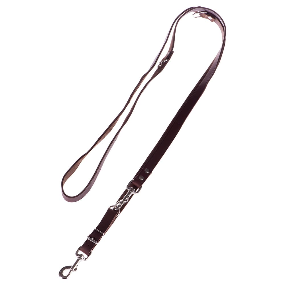 Heim hundesnor - nittet & justerbar, brun - 240 cm lang / 20 mm bred