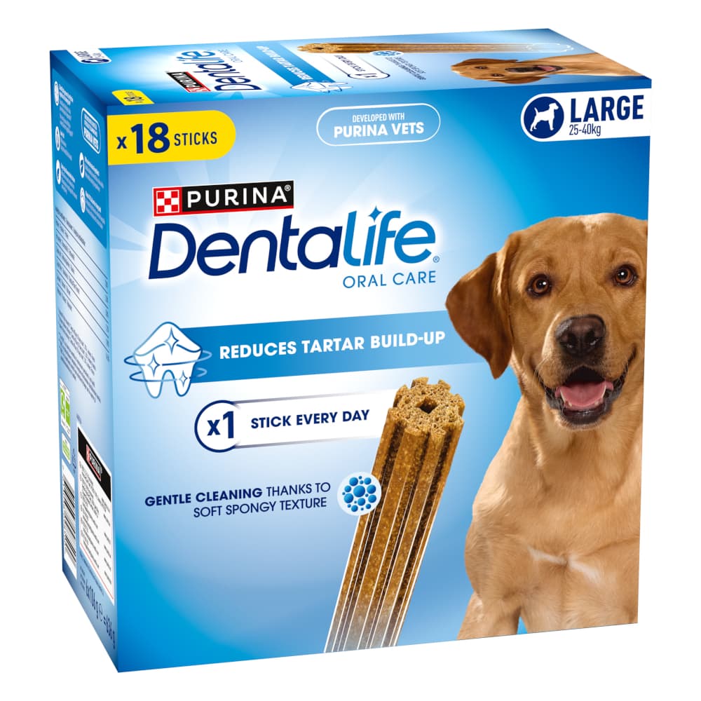 PURINA Dentalife tandpleje-snacks store hunde (25-40 kg) - 18 sticks (6 x 106 g)