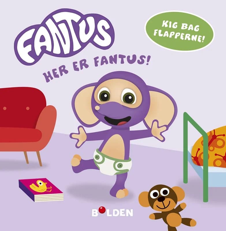 Fantus - Her er Fantus! - kig bag flapperne! - - Indbundet Bog - Forlaget Bolden - 2021 - Dansk - Booktok.dk