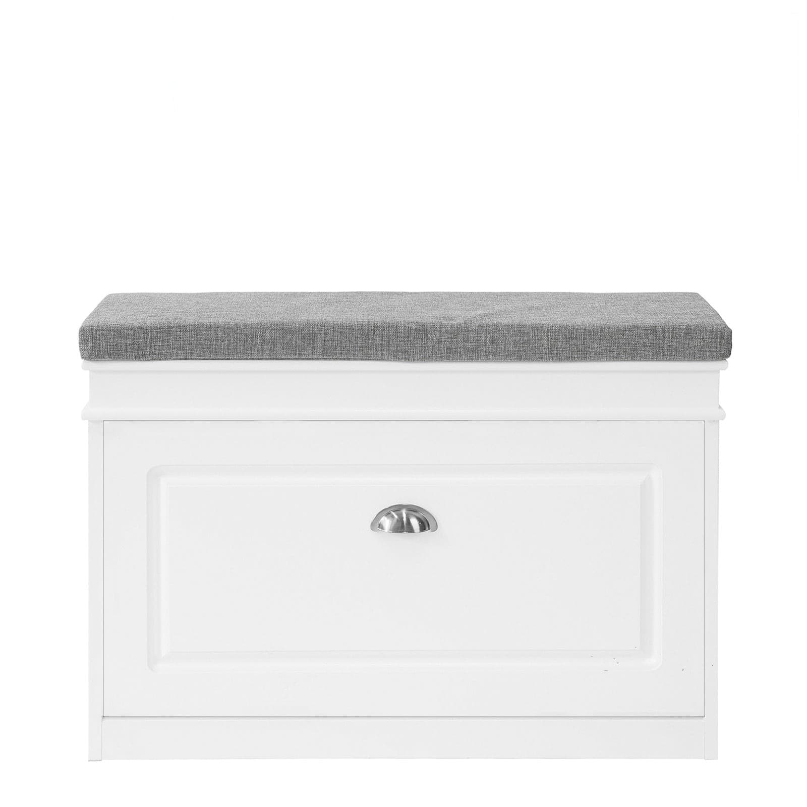 Skoskab, skobænk med hynde, entrebænk, hvid 75x24x51 cm - Entremøbler og garderobe > Bænke - entremøbler - Daily-Living