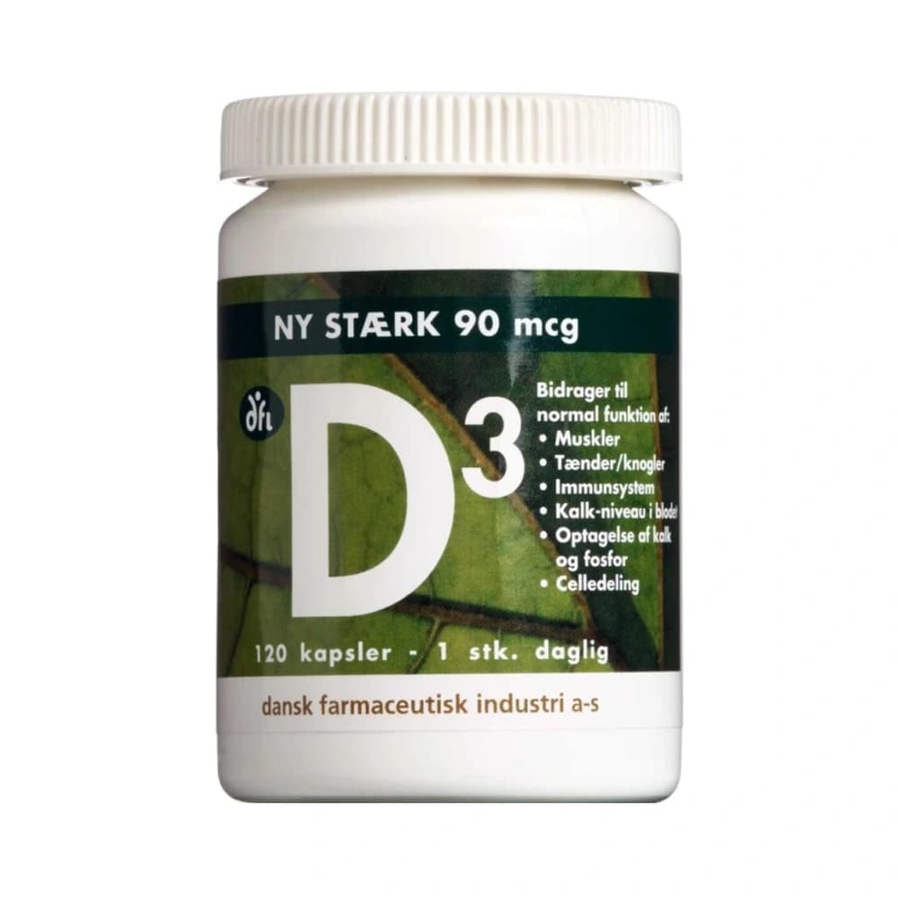 Grønne Vitaminer D3-Vitamin Stærk Kapsler 90 µg - 120 stk